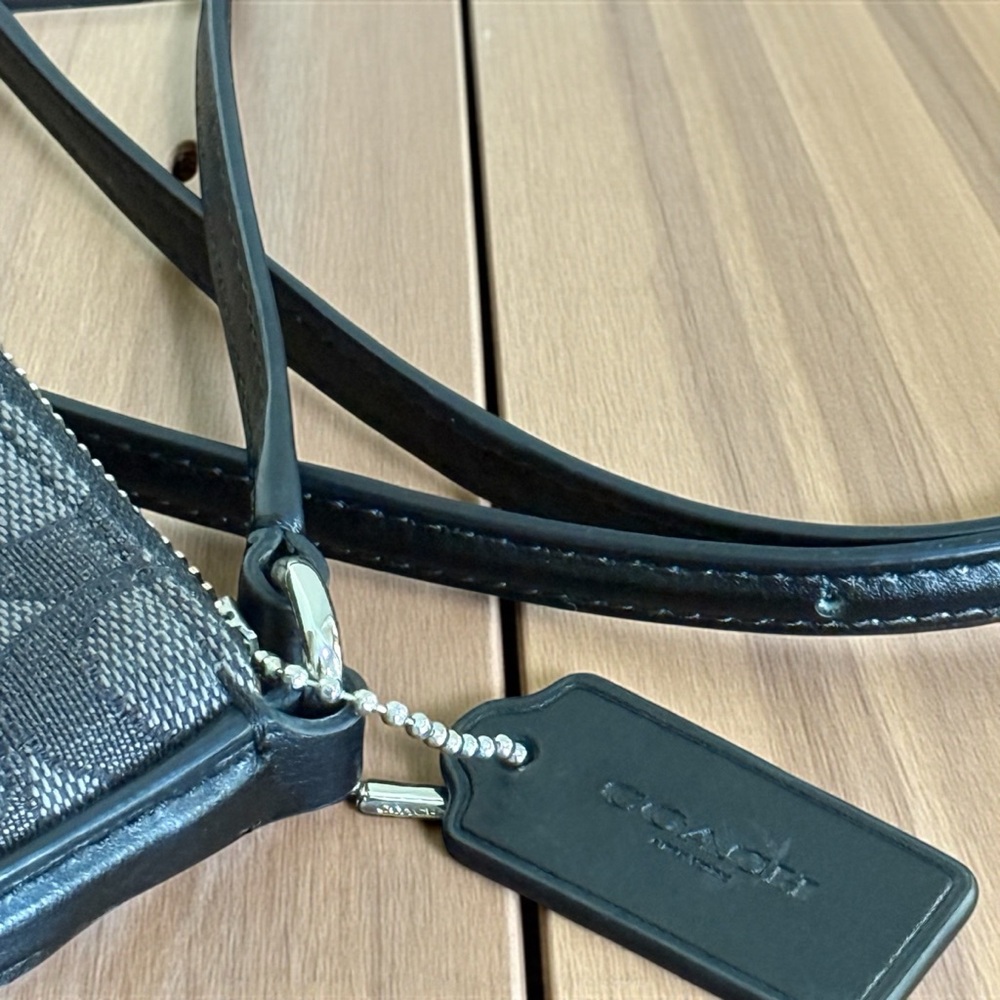 Authentic Coach Charcoal Black Signature Jacquard Crossbody Bag - Picture 10 of 14